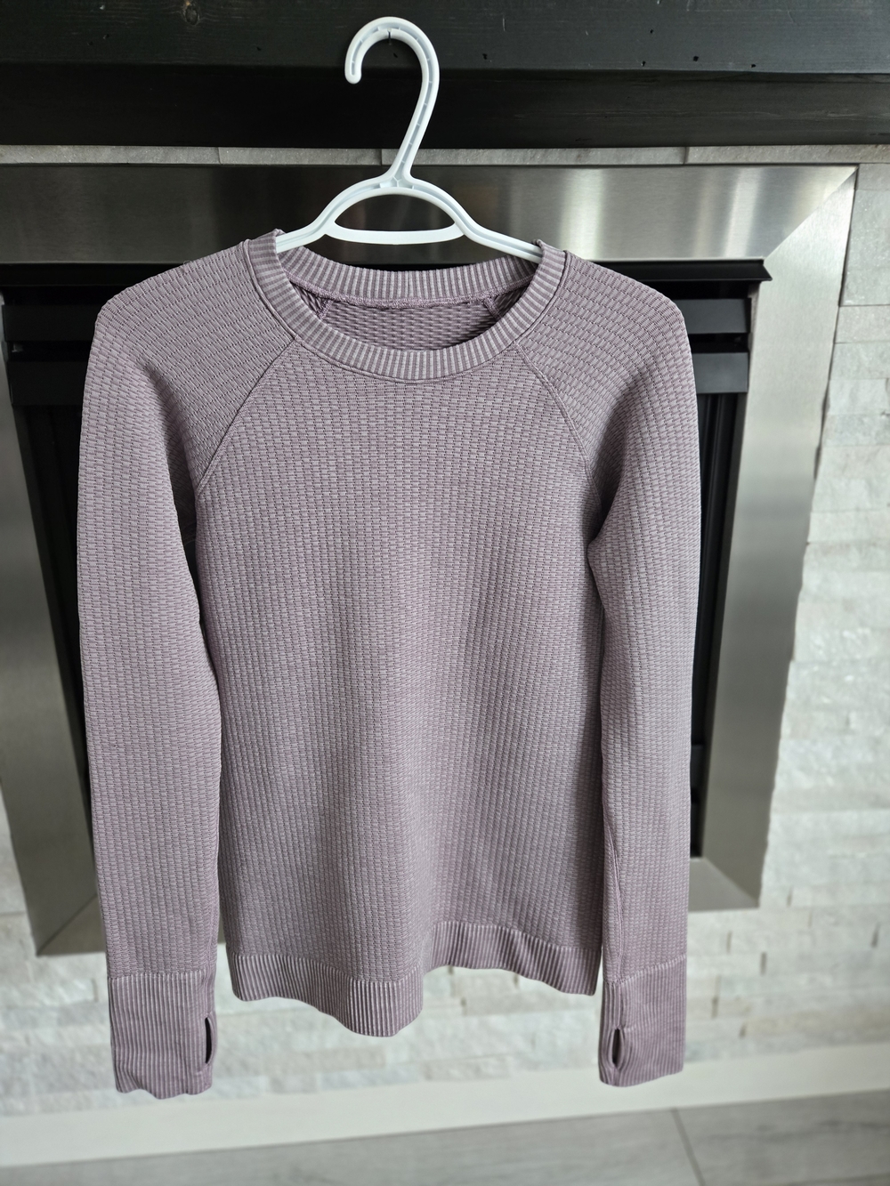 lululemon athletica mauve long sleeve waffle crew